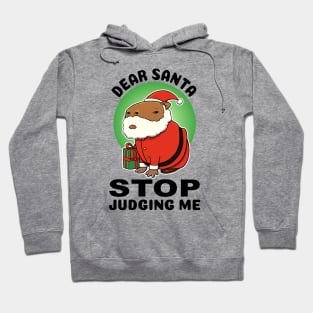 Dear Santa stop judging me Capybara Santa Hoodie